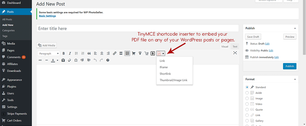 WordPress PDF Viewer screenshot