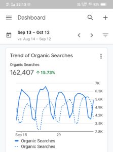 google analytics traffic of 1 month
